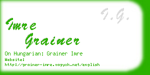 imre grainer business card